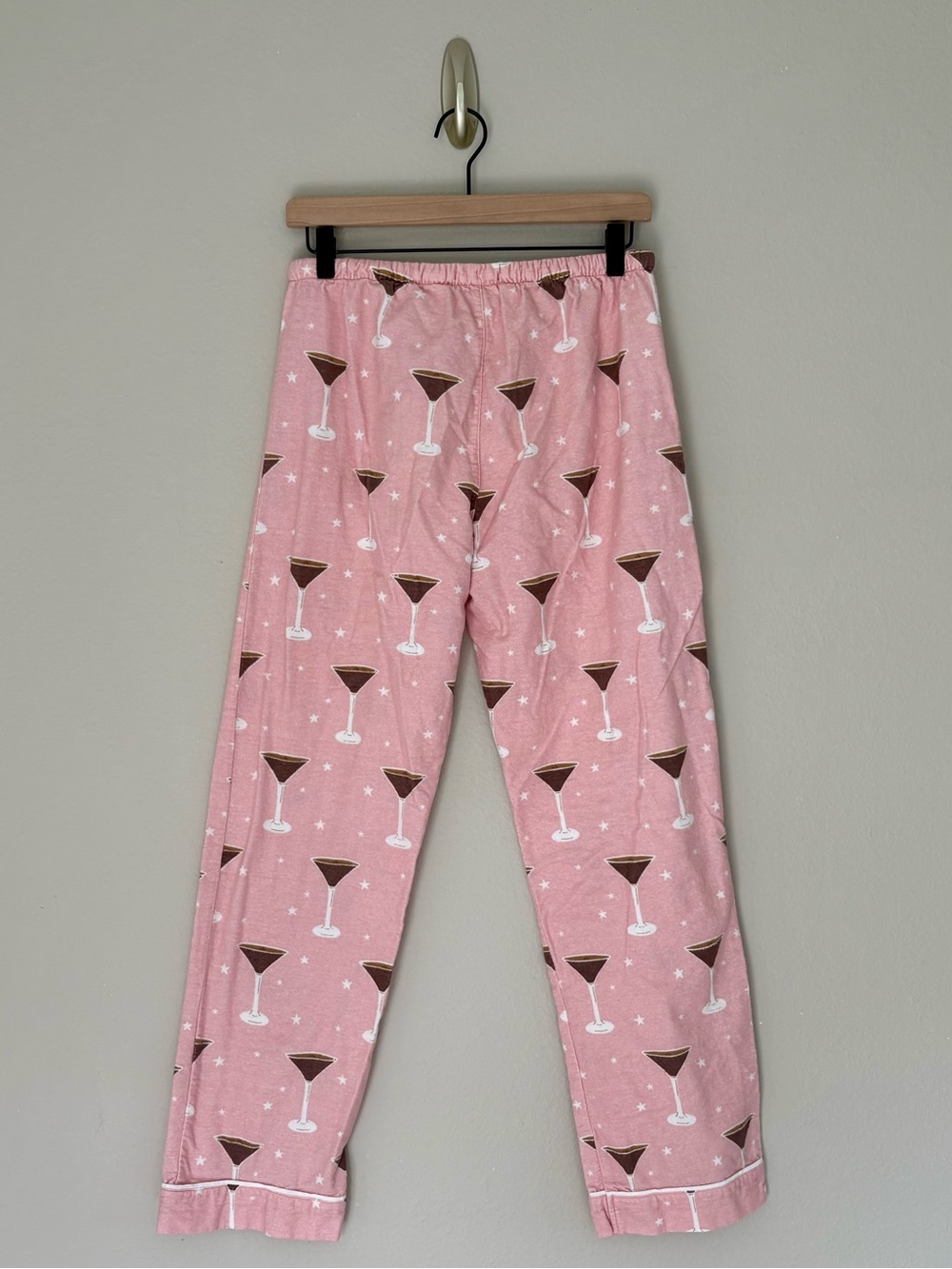 PJ Salvage Espresso Martini Print Flannel Pajama Set Pink Cotton Small - Picture 4 of 11